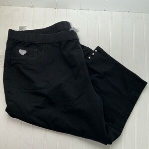 Dream Jeannes Quaker Factory Jeans Capris Stretch Pull On Black Plus Size 3X NWT